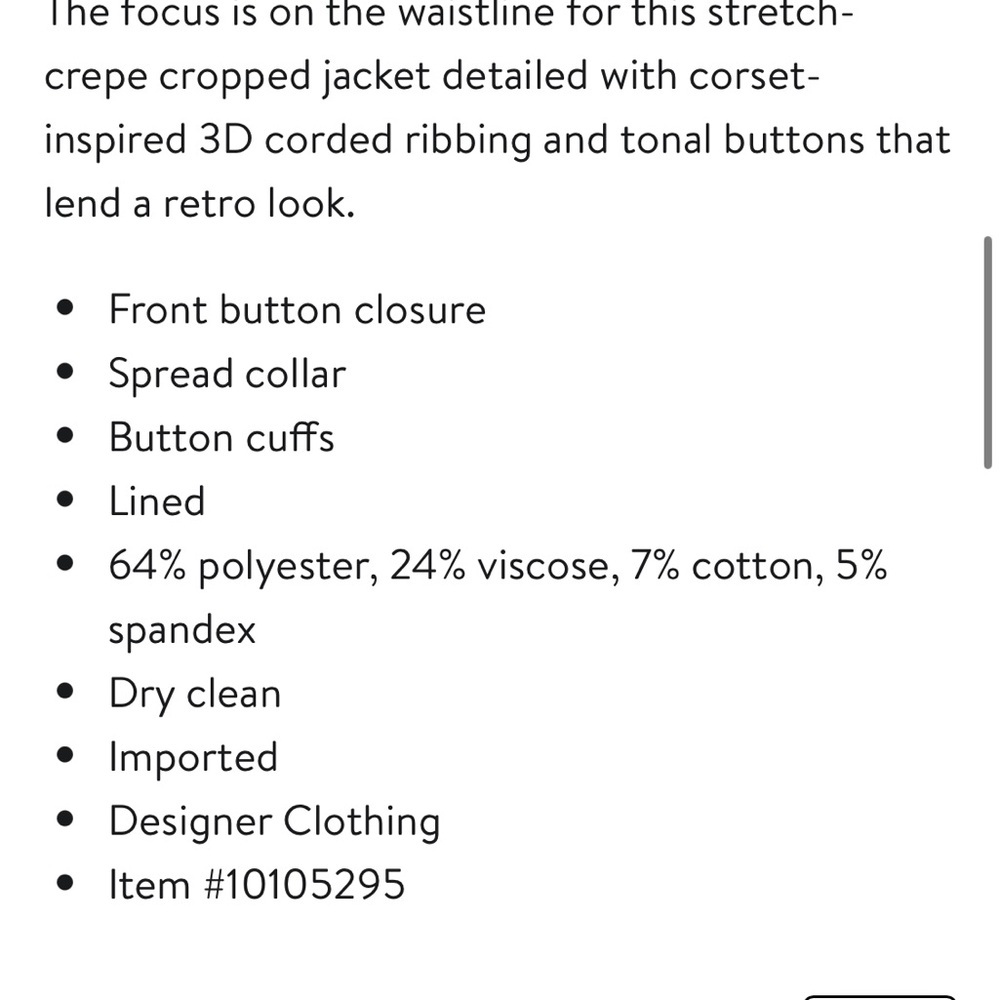 NWT ST. JOHN  Cream Jacket with Gold Accents - Picture 6 of 6